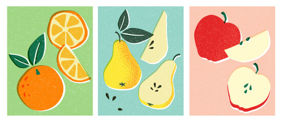 Oranges, Apples and Pears Vector illustration posters
