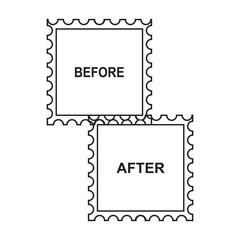 Before and After, Before After, Before and After Image, Before and After Template, Before Frame, After Frame, Vector Illustration.  isolated on white  Background. EPS 10/AI