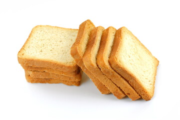 toast wheat bread sliced isolated on white background.