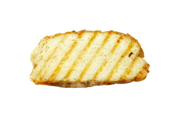 Slice of delicious toasted bread isolated on white
