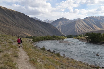Stunning natural landscapes of the mountains and steppe in Kyrgyzstan, Central Asia