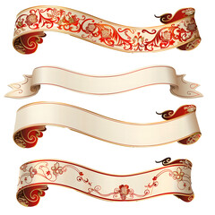 Chinese Light Color Scroll Paper Ribbon Banner Vector Design Transparent  PNG