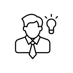 Leader idea outline icons, minimalist vector illustration ,simple transparent graphic element .Isolated on white background