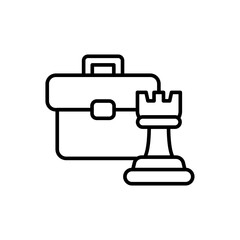 Work strategy outline icons, minimalist vector illustration ,simple transparent graphic element .Isolated on white background