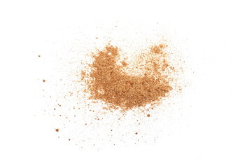 Cappuccino powder isolated in white background. 