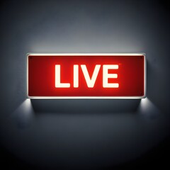 Live on air sign with red illumination