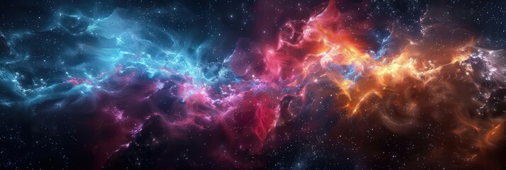 Fototapeta premium Cosmic Nebula: A Dance of Colors