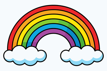 rainbow, colorful rainbow vector illustration, vector illustration of rainbow icon

