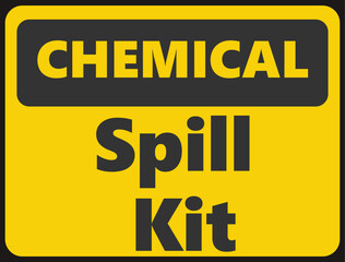 Chemical Spill Kit safety signage in vector illustration 