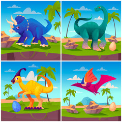 Dinosaur illustration in flat design © Macrovector