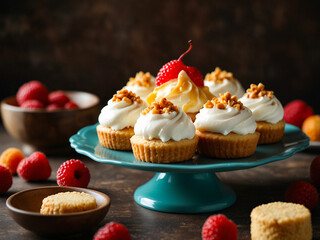 The best-selling and delicious dessert sweets on the table