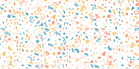 Colorfull line doodle background for kids. Simple art pattern.