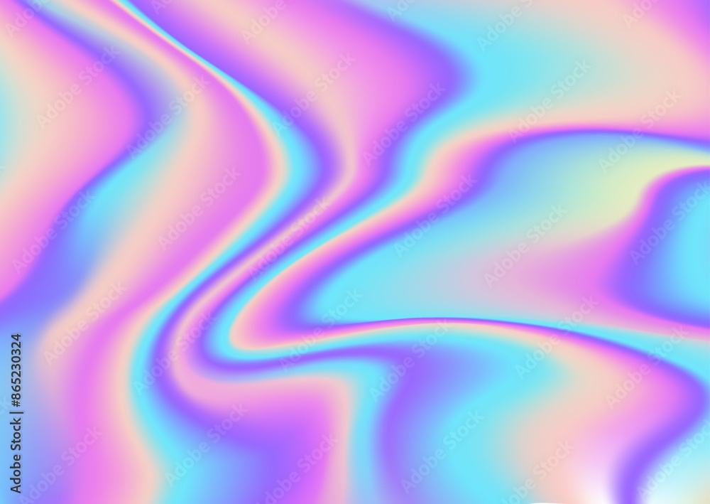 Aufkleber holographic rainbow foil background with iridescent wavy pattern. pastel gradient hologram vector te