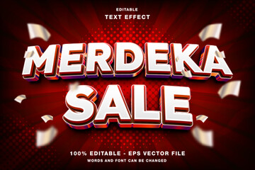 Merdeka Sale Editable Text effect 3d Template Style