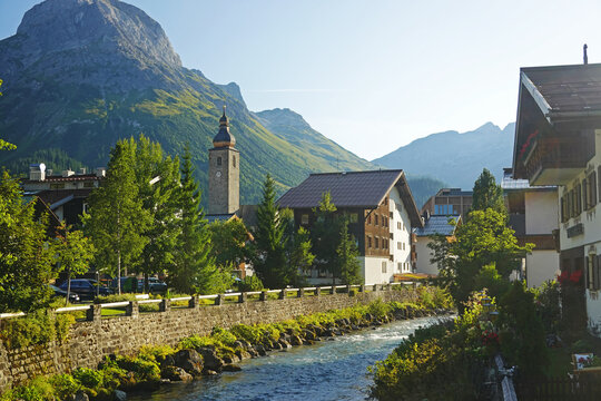 Lech am Arlberg, a mountain village in Austria	