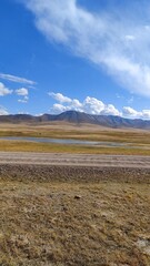 Beautiful mountain scenery in kyrgyzstan in Central asia 