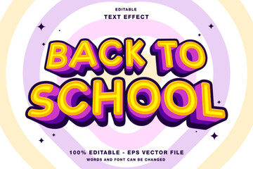 Obraz premium Back to School Editable Text effect 3d Template Style