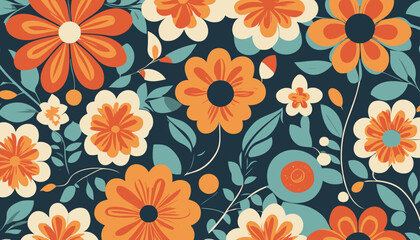 Geometric Floral Ornament: A Timeless Design from the 60s and 70s