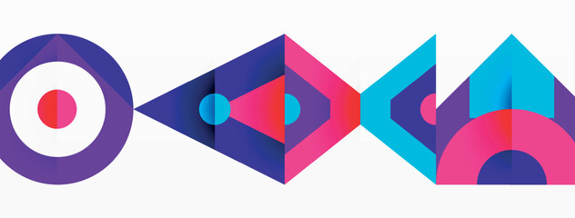 Colorful circle and triangle abstract background. Template for wallpaper, banner, presentation, background