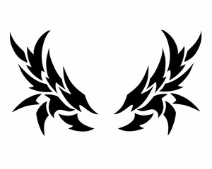illustration vector graphic of tribal art abstract pair of wings