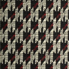 Houndstooth pattern with a classic British tweed feel, sharp contrasts, no blur,
