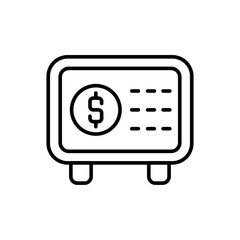 Millionaire safe box outline icons, minimalist vector illustration ,simple transparent graphic element .Isolated on white background