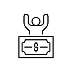 Millionaire outline icons, minimalist vector illustration ,simple transparent graphic element .Isolated on white background