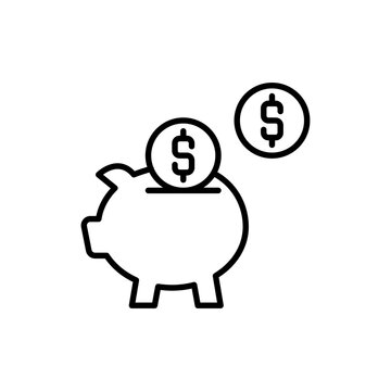 recommend clip art: Millionaire pig outline icons, minimalist vector illustration ,simple transparent graphic element .Isolated on white background