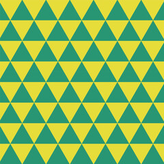 Geometric seamless pattern.Triangle repeat pattern in green and yellow colors.Abstract graphic vector background.