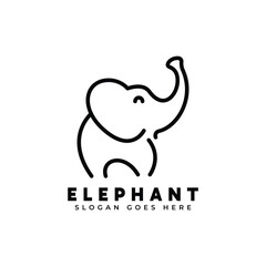 Elephant logo design with minimalist stylish design concept. Animal vector sign icon logo design template.