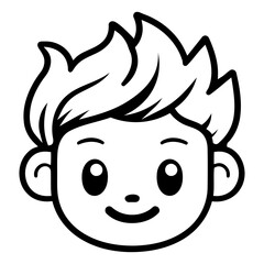 A cartoon illustration of a young boy with spiky hair