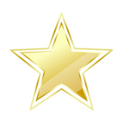 Gold star isolated on white background realistic vector illustration, icon, symbol