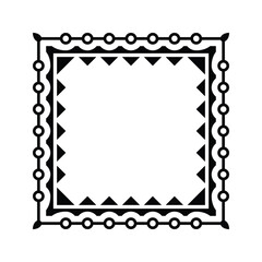 Ornamental Geometric Square Border Pattern Design with Symmetrical Shapes