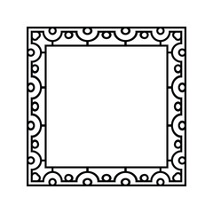 Ornamental Geometric Square Border Pattern Design with Symmetrical Shapes