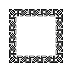 Ornamental Geometric Square Border Pattern Design with Symmetrical Shapes