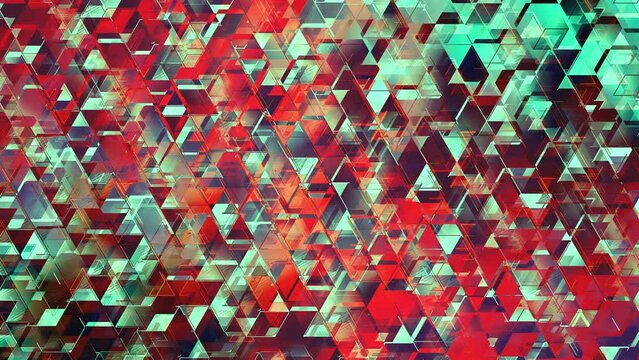 Red Blue Dynamic Corporate Triangles. Abstract Geometric Trigonal Shapes. Looped video.