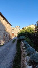 A beautiful old Italian castle turned into a hotel with pool and good views in Toscany, Italy