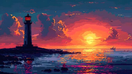 Silhouette of Statue of Liberty against an orange sunset sky over the sea