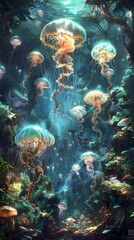 A vibrant coral reef teeming with colorful fish and marine life in the tropical waters of the Red Sea