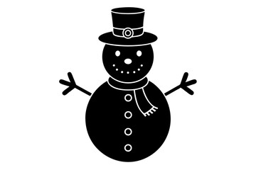 snowman in silhouette Christmas theme,