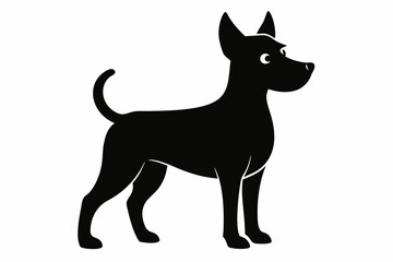 Dog silhouette. Vector silhouette of dog on white background. black dog isolated on white background. vector illustration. cutout dog. hand drawn design.
