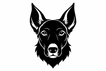 dog head black silhouette isolated