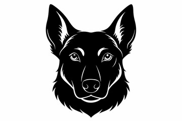 dog head black silhouette isolated