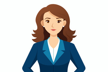 vector illustration of one business  women standing character