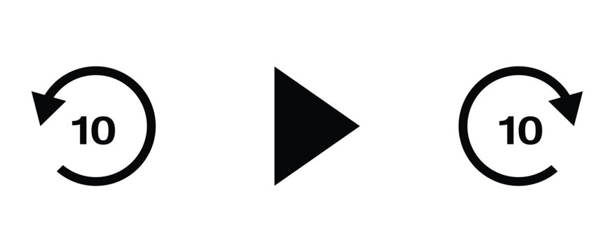 Play button video player ui design with 10 sec increase or decrease