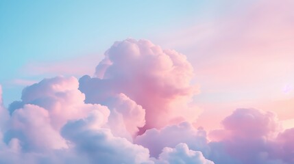 Cotton candy clouds in a pastel-colored sky