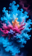 colorful smoke. With a resolution of 4K, the image is so lifelike that it seems to leap off the canvas, inviting the viewer to step into this mesmerizing world of smoke and shadow.