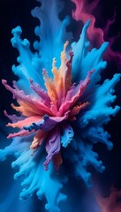 colorful smoke. With a resolution of 4K, the image is so lifelike that it seems to leap off the canvas, inviting the viewer to step into this mesmerizing world of smoke and shadow.