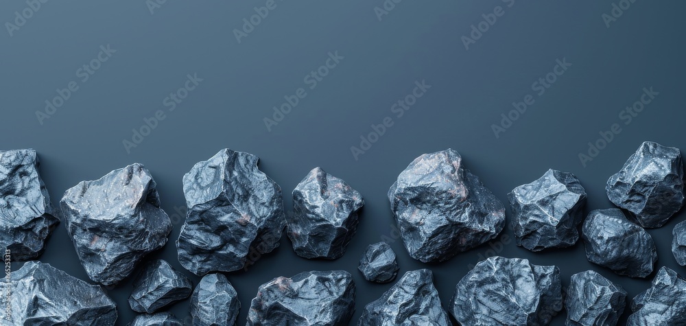 Aufkleber abstract 3d rendered background with black rocks and empty space, ideal for product presentations