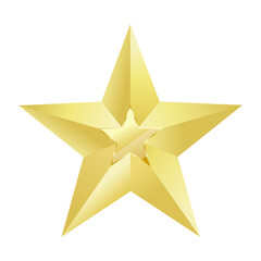 Obraz premium Gold star isolated on white background realistic vector illustration, icon, symbol